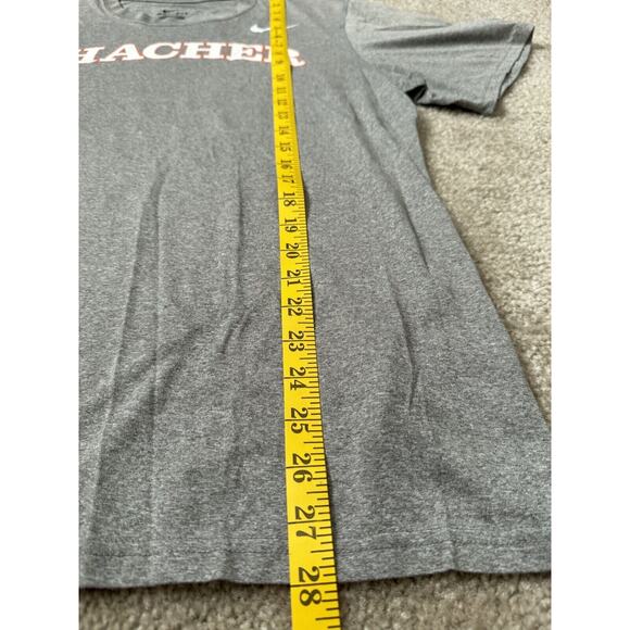 Nike Shirt Gray Swoosh Thatcher Dri Fit Short Sleeve T-shirt Men’s Size Large - Picture 7 of 10